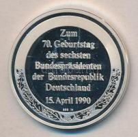 NSZK 1990. "Richard V. Weizsäcker 70. születésnapja" Ag multicolor emlékérem (19.74g/0.999...