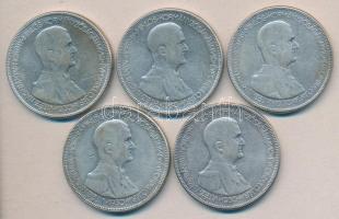 1930. 5P Ag "Horthy-jobbra" (5x) T:3