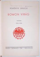 Reményik Sándor: Romon virág. Versek 1930-1935. Kolozsvár, é.n., Erdélyi Szépmíves Céh. Kiadói feste...