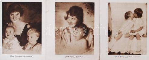 Veres fotó reklámfüzet, benne híres emberek gyermekeinek fotóival 10 lapos leporello