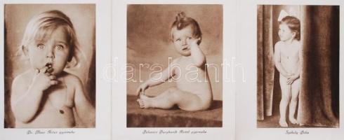 Veres fotó reklámfüzet, benne híres emberek gyermekeinek fotóival 10 lapos leporello