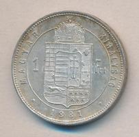 1881KB 1Ft Ag "Középcímer" T:1-