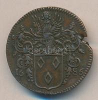 Hollandia 1686. "Buda ostroma és elfoglalása" réz emlék zseton T:2- kitörés
Netherlands 16...