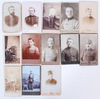 cca 1870-1920 13 db keményhátú katonai fotó / vintage military photos