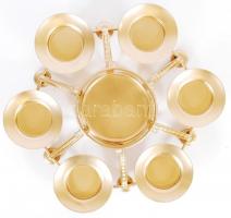 Régi réz italkínáló / 
Vintage brass drink serving plate, 32x10cm