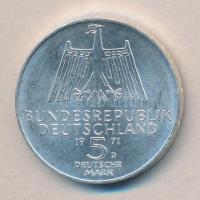 NSZK 1971D 5M Ag "Dürer" T:2 ph.
GFR 1971D 5 Mark Ag "Dürer" C:XF