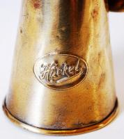cca 1920 Häckel réz autókürt / 
Vintage brass horn, 28cm