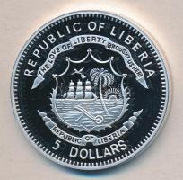 Libéria 2009. 5$ ezüstözött Cu "Nagy Hadvezérek / Árpád fejedelem" T:PP Csak 2000db!
Liber...
