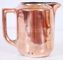 cca 1900 Vörösréz kiöntő ezüstözés nyomaival /  Copper jug with traces of silver plating, 13cm