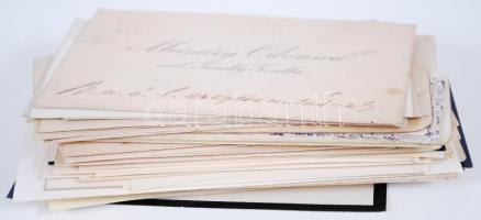 cca 1880-1940 83 db női névjegy sok címeres és aláírt, dombornyomott