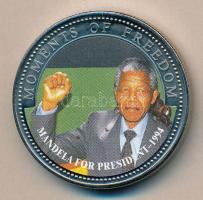 Libéria 2001. 10$ "Szabadság pillanatai-Nelson Mandela 1994." multicolor T:PP Liberia 2001. 10 Dollars "Moments of Freedom-Mandela for president 1994." multicolor C:PP