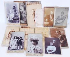 cca 1870-1940 99 db vegyes témájú fotó, benne katonai 40 keményhátú fotóval vegyes minőségben (Goszl...