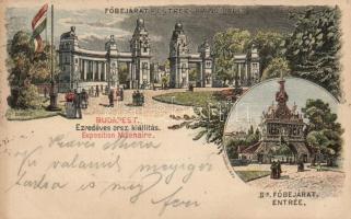 1899 Budapest Ezredéves Országos Kiállítás Főbejárat 2kr Ga. s: Morelli, Dörre