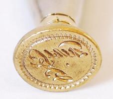 cca 1900 Réz pecsétnyomó /  Vintage brass stamp, 8,5cm