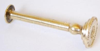 cca 1950 "Magyar Nemzeti Bank Nagykanizsai Fiók" feliratú, réz pecsétnyomó, 8,5cm