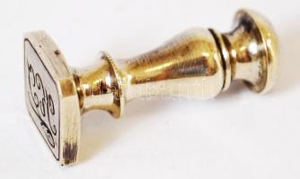 cca 1900 Monogramos réz pecsétnyomó / 
Vintage brass stamp, 3,5cm