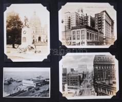 1930 Amerikai utazás képei 180 fotó igényes albumban, legtöbb képaláírással / USA 180 photos of a Jo...