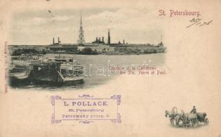 1898 Saint Petersbourg, Citadel and the Cathedral of St. Peter and Paul, the advertisement of L. Pollack (EK)