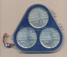 1976. 200Ft Ag 3klf db "Festők I.Derkovits, Szinyei, Munkácsi" sor T:BU Eredeti plombált M...