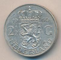 Hollandia 1960. 2 1/2G Ag "Julianna" T:2-
Netherlands 1960. 2 1/2 Gulden Ag "Juliana&...