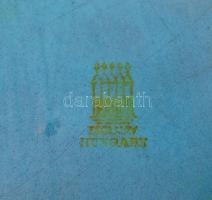 Zsolnay, eozin mázas plakett "Medfilex Pécs 1978" felirattal, jelzett, eredeti tokjában