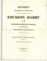 1845 [Fedák Ferenc Orbán:] Zengzet, Bartakovics Adalbert úr Rozsnyói megyés püspök ünnepélyes beiktatására. Rozsnyón, Kek László betűivel