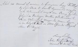 1833 Ajánlólevél Návay László, Csanád vármegyei követ részéről