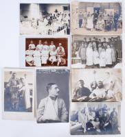 cca 1915-1918 Katonai kórházak, sebesült katonák 8 fotólap / Military hospitals, soldiers 8 photocards