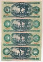 1962. 10Ft (4x) közte egyugrású sorszámok is T:I