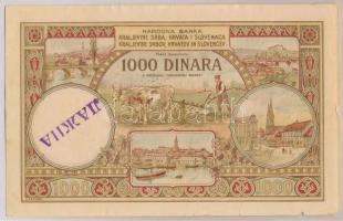 Jugoszlávia 1920. 1000D "LAZNA" hamisítvány, ami forgalomban volt T:hajtatlan, széleken ki...