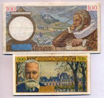 Franciaország 1939. 100Fr 1958. 500Fr T:III-
France 1939. 100Fr + 1958. 500Fr C:VG