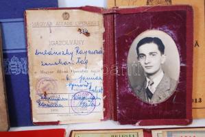 18 db klf igazolvány, lakbérkönyv, takarékbetétkönyv, bérletigazolványok