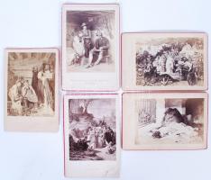 13 db keményhátú kabinetfotó festményekről / Cabinet photos of paintings 12x17 cm