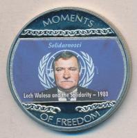 Libéria 2004. 10$ "Szabadság pillanatai-Lech Walesa és a Szolidaritás 1980." multicolor T:PP Liberia 2004. 10 Dollars "Moments of Freedom-Lech Walesa and the Solidarity 1980." multicolor C:PP
