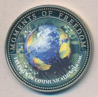Libéria 2001. 10$ "Szabadság pillanatai-A kommunikáció szabadsága 21. század" multicolor T:PP Liberia 2001. 10 Dollars "Moments of Freedom-Freedom of communication 21st century" multicolor C:PP