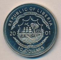 Libéria 2001. 10$ "Szabadság pillanatai-A kommunikáció szabadsága 21. század" multicolor T...