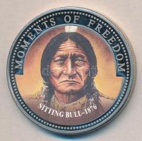 Libéria 2001. 10$ "Szabadság pillanatai-Ülő Bika 1876" multicolor T:PP Liberia 2001. 10 Dollars "Moments of Freedom-Sitting Bull 1876" multicolor C:PP