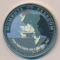 Libéria 2001. 10$ "Szabadság pillanatai-Libéria megalapítása 1847." multicolor T:PP Liberia 2001. 10 Dollars "Moments of Freedom-Foundation of Liberia 1847." multicolor C:PP