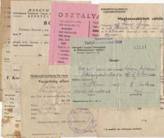 8db számla, bon, nyugta, oltási bizonyítvány, váltókölcsön elszámolás, stb.