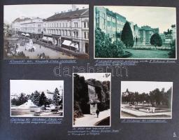 1935-1936 3 katonai harcászati út vizuális naplója házi készítésű album 134 fotóval és 143 beragaszt...