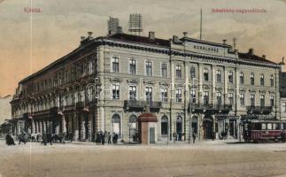 Kassa Hotel Schalkház, the shop of Weber, tram (fa)