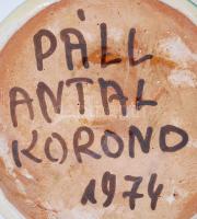 Gyertyatartó, jelzett Páll Antal Korond 1974, kézzel festett, hibátlan,  m:15 cm / Ceramics candlest...
