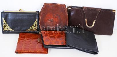 Hat darab bőr és műbőr pénztárcák / Six wallets, leather and leatherette