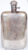 cca 1940 Jelzett ezüst (Ag) flaska /  Silver hip flask, hallmarked, 16x9cm, 238gr