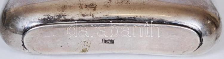 cca 1940 Jelzett ezüst (Ag) flaska / 
Silver hip flask, hallmarked, 16x9cm, 238gr