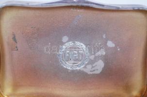 cca 1925 800-as finomságú ezüst (Ag) szelence, fedelén növényi ornamentikával és szatírfejekkel, bel...