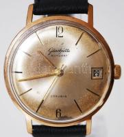 Glashütte mechanikus férfi karóra, új bőr szíjjal jól jár /  &lt;br/&gt;Glashütte Automat men&#039;s wristwatch, works well &lt;br/&gt;