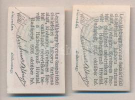 Budapest / Hadisegélyező Hivatal 1916. 10f  + 12f T:I