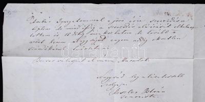 1852 Reszler István tenorista (később a debreceni színház igazgatója) levele Simontsis János, a Nemz...