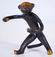 Réz majom figura, m:9 cm/ Copper monkey sculpture